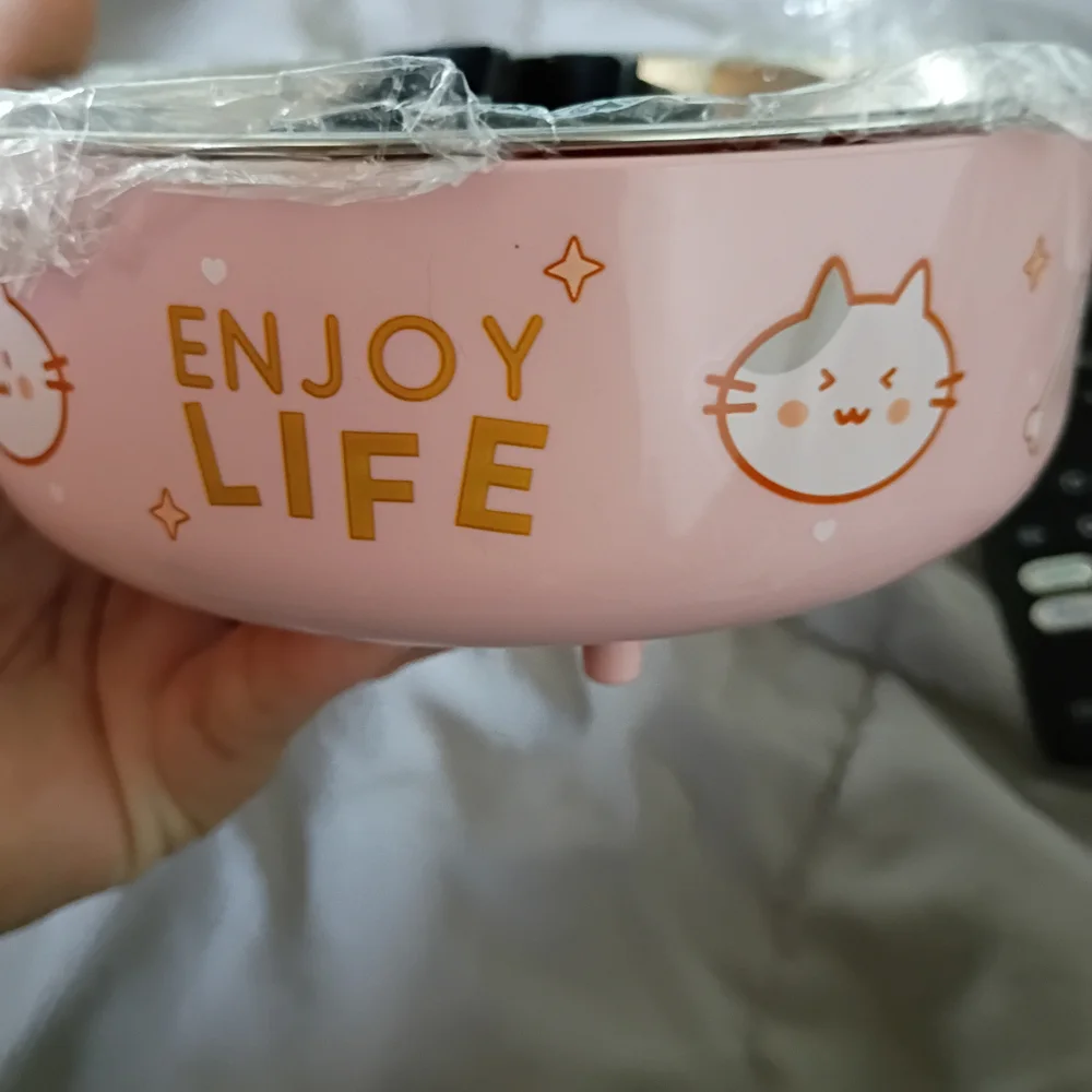 Pink Cat-Themed Bowl